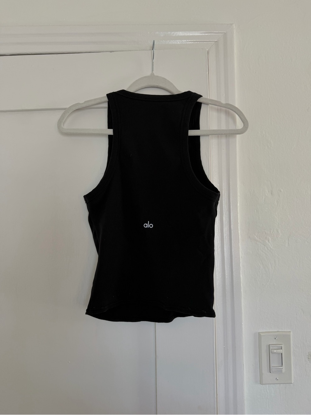 ALO Yoga Black Goddess Ribbed go-to Tank